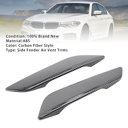 Carbon Fiber Style Fender Side Air Vent Trims For BMW 5 Series G30 2017+