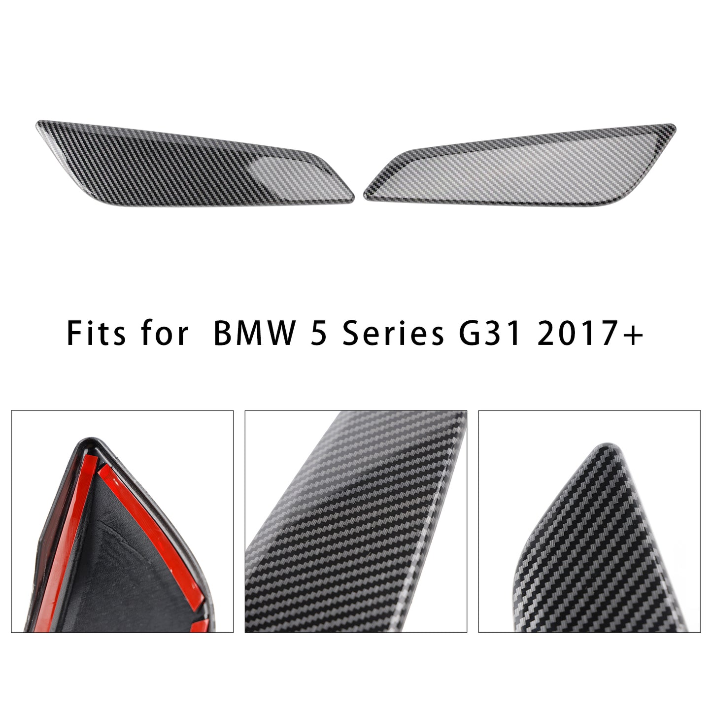 Carbon Fiber Style Fender Side Air Vent Trims For BMW 5 Series G30 2017+