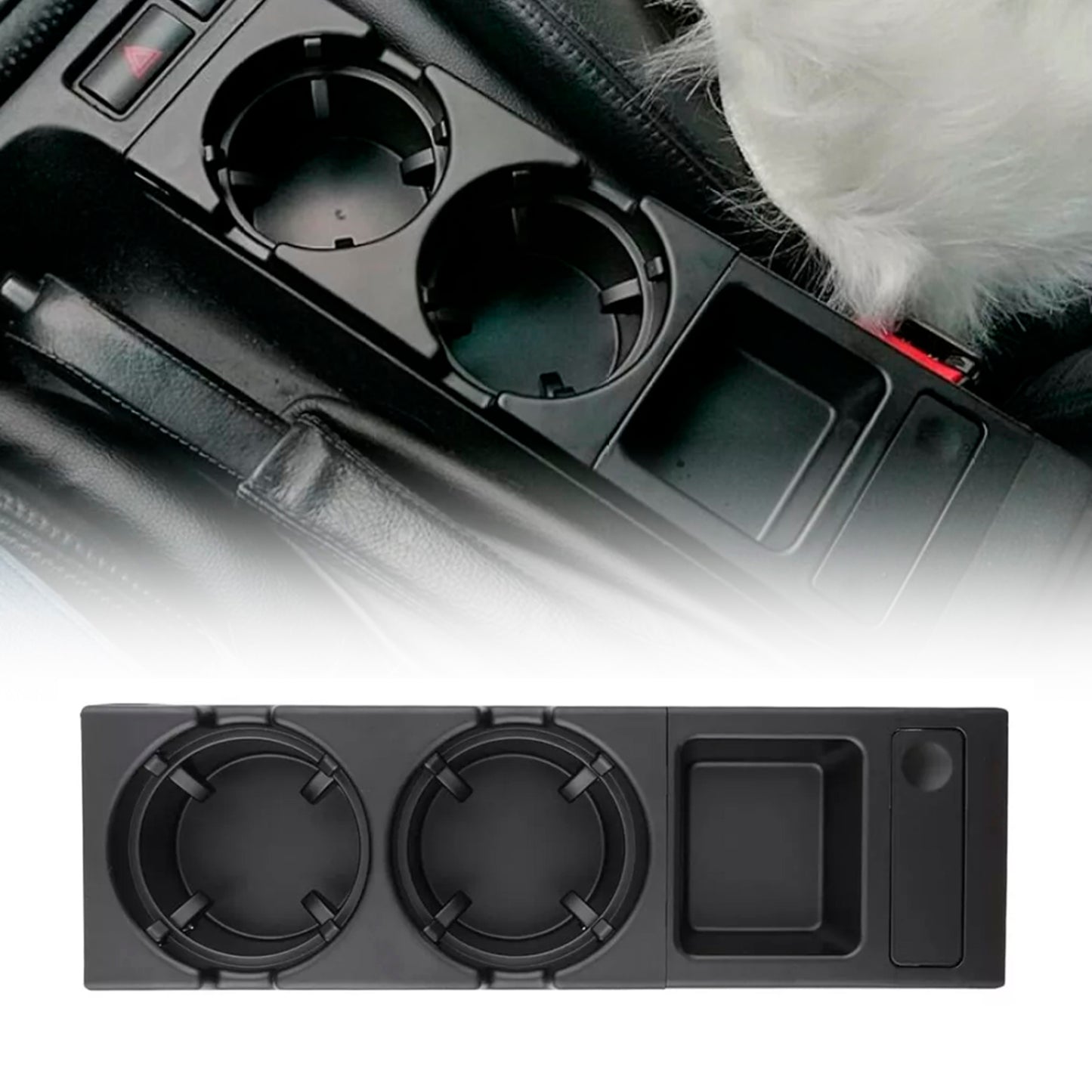 1999-2005 BMW E46 51168217953 Black Front Center Console Cup Holder Coin Holder