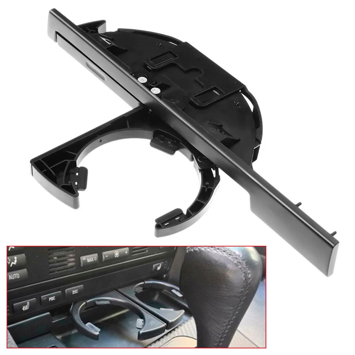 2001-03 BMW 525i Dash Mounted Cup Holder51168190205New Black Console Front Cup Holder