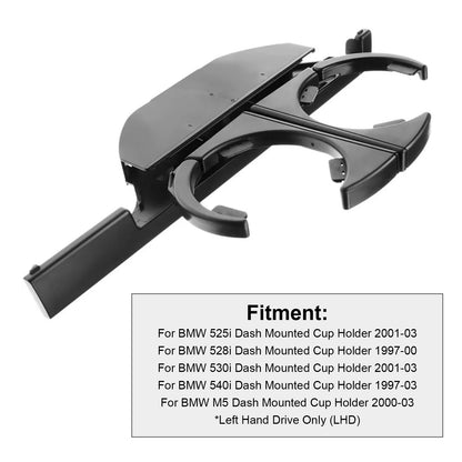 2001-03 BMW 525i Dash Mounted Cup Holder51168190205New Black Console Front Cup Holder