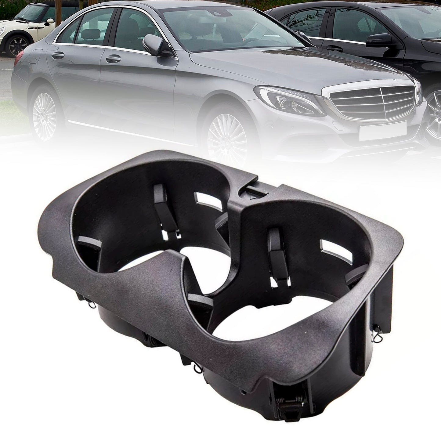 2013- Mercedes C-Class W2052056800691Front Dual Cup Holder Black