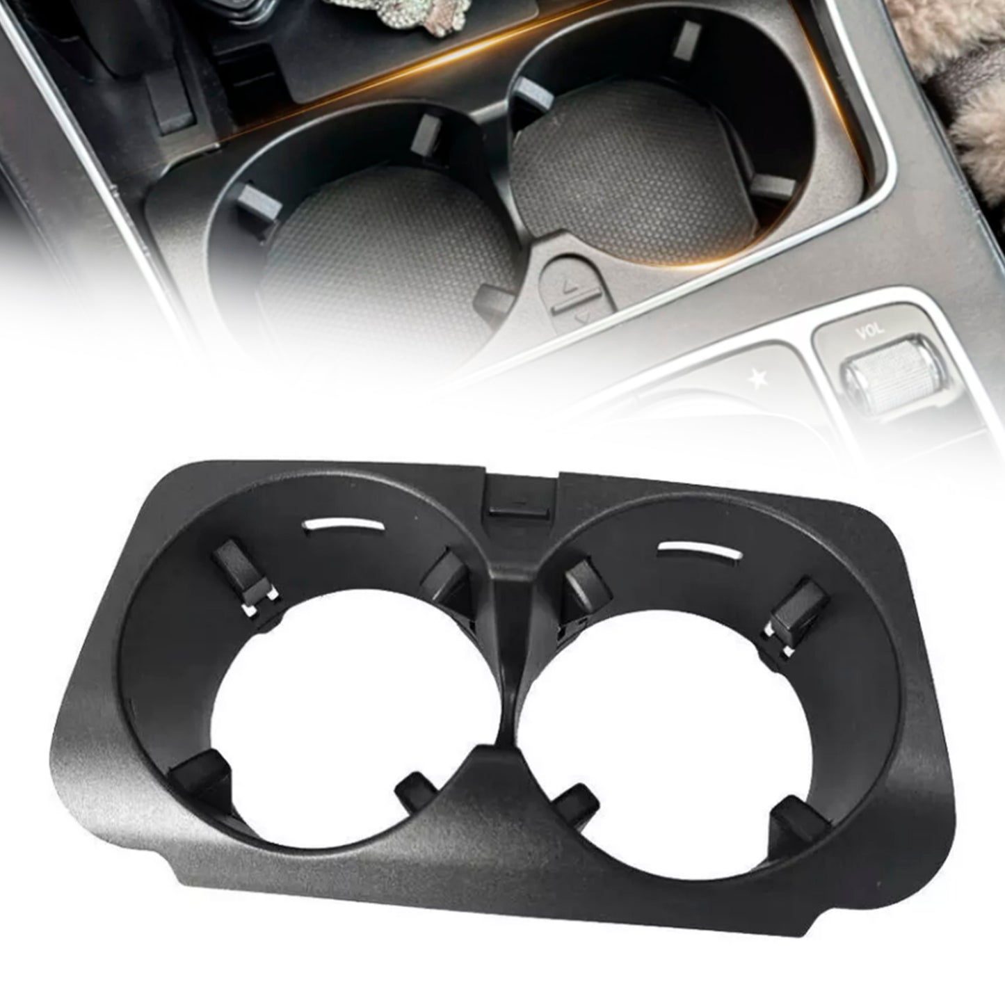 2013- Mercedes C-Class W2052056800691Front Dual Cup Holder Black