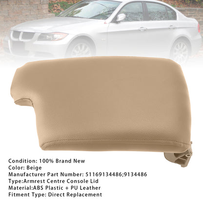 BMW E90 E91 E92 E93 51169134486 Beige Leather Armrest Centre Console Lid