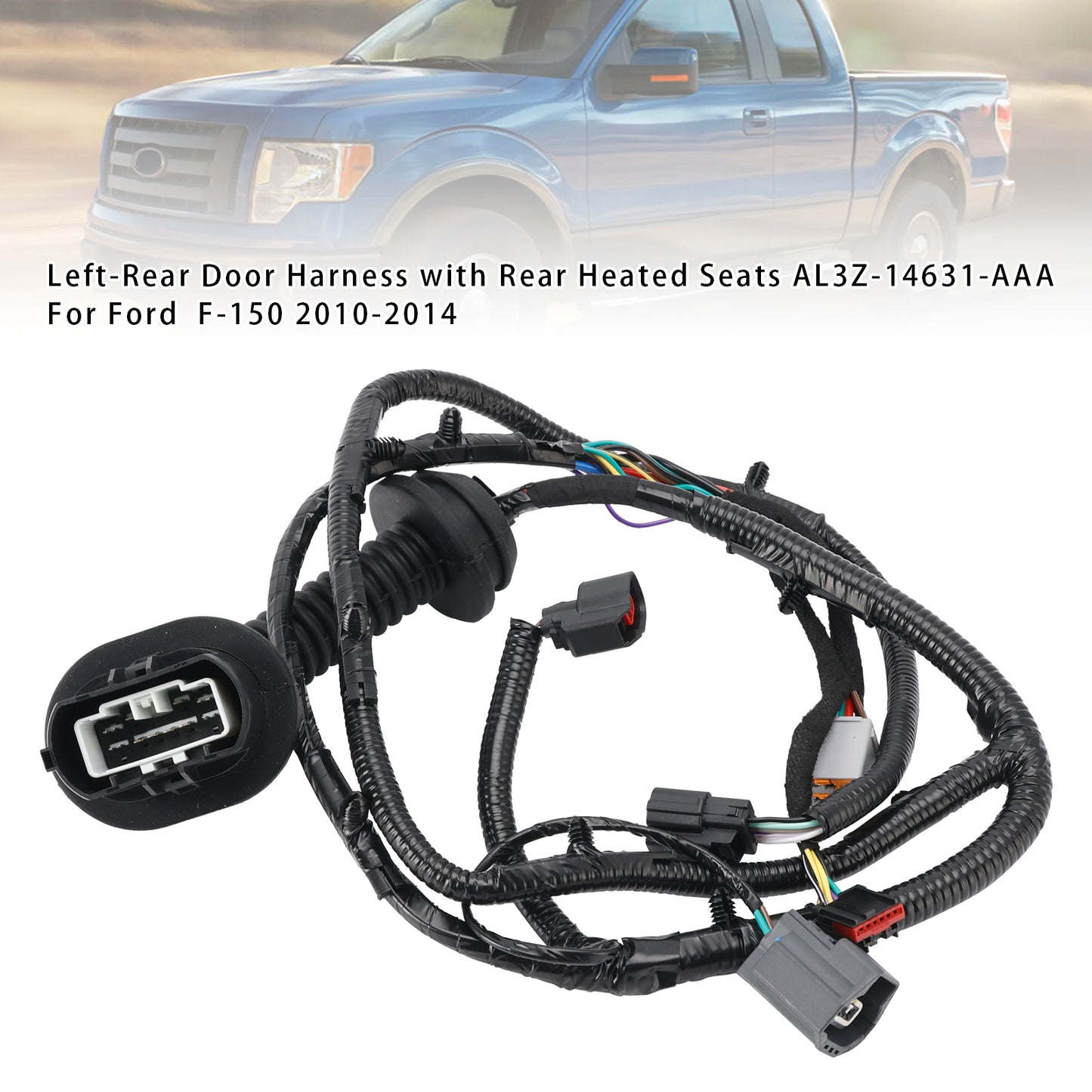 Left-Rear Door Harness with Rear Heated Seats AL3Z-14631-AAA For Ford  F-150 2010-2014