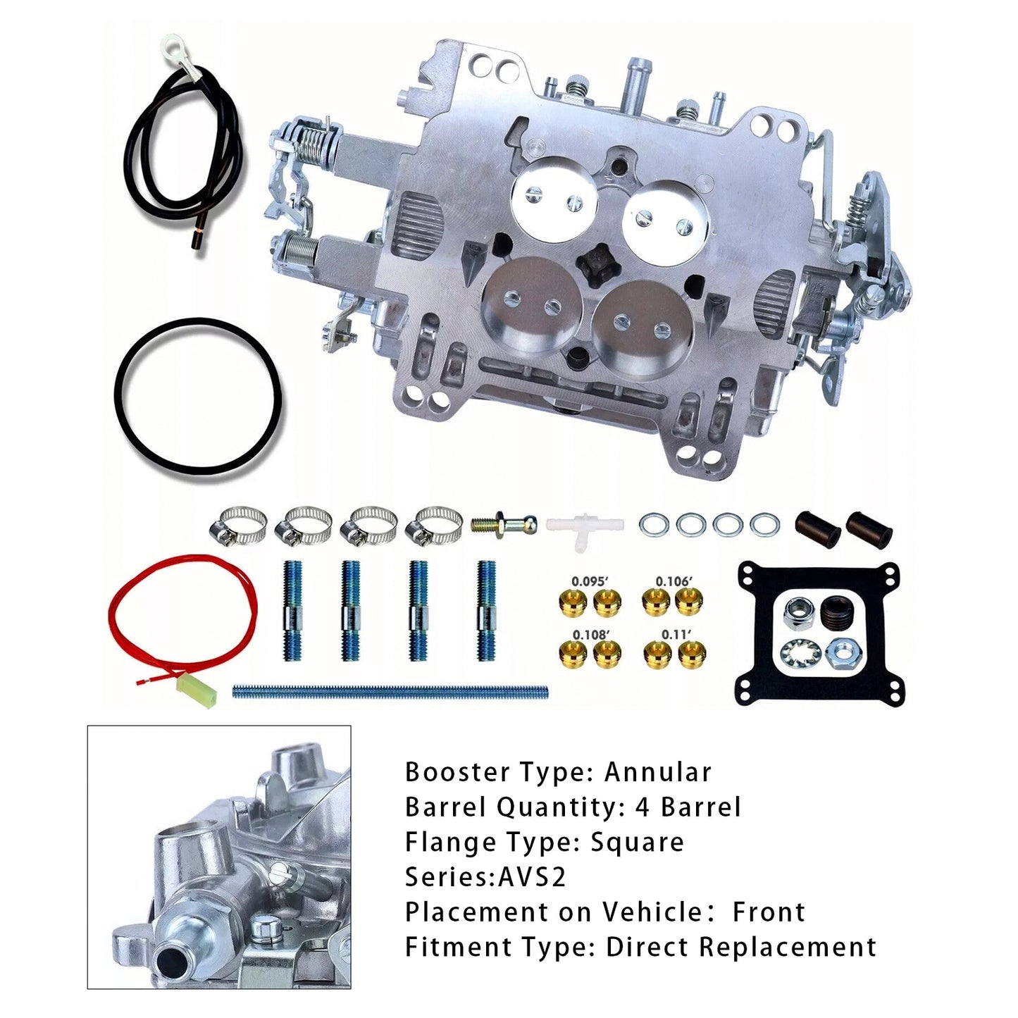 4 Barrel 1905 AVS2 Carburetor 650CFM Manual Choke