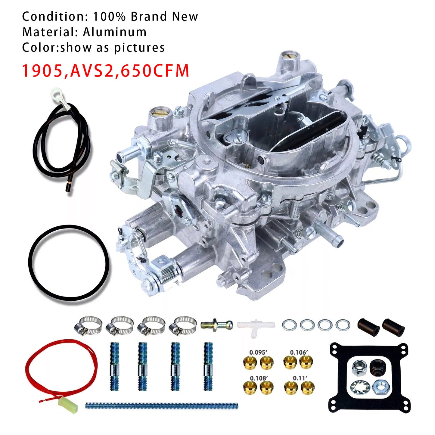 4 Barrel 1905 AVS2 Carburetor 650CFM Manual Choke
