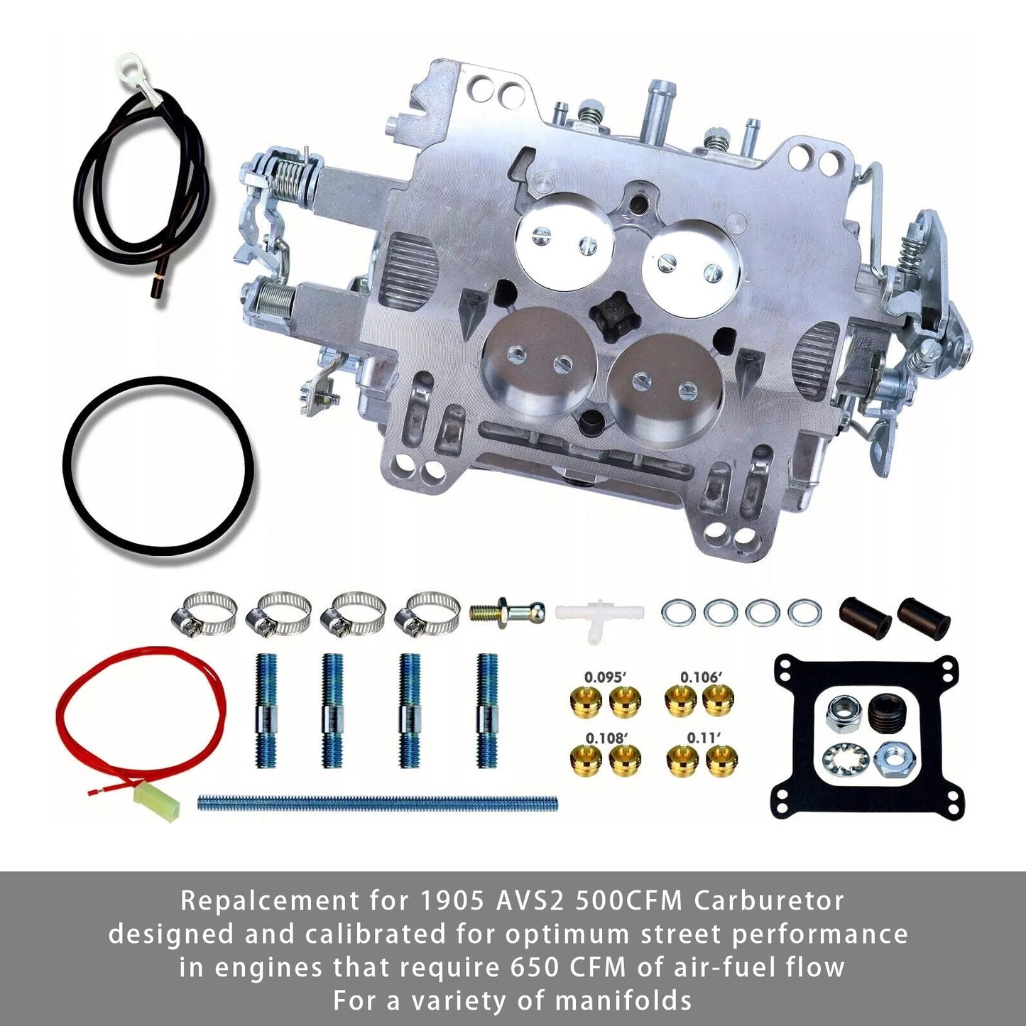 4 Barrel 1905 AVS2 Carburetor 650CFM Manual Choke