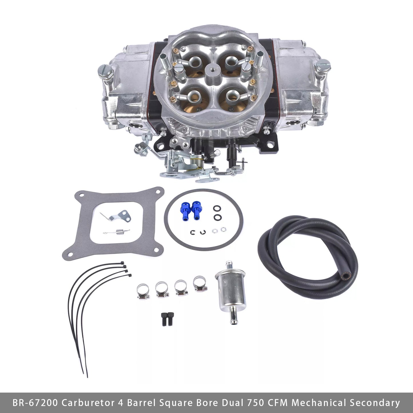 BR-67200 Carburetor 4 Barrel Square Bore Dual 750 CFM Mechanical Secondary