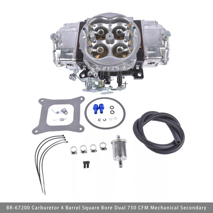 BR-67200 Carburetor 4 Barrel Square Bore Dual 750 CFM Mechanical Secondary