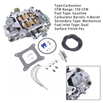 BR-67200 Carburetor 4 Barrel Square Bore Dual 750 CFM Mechanical Secondary