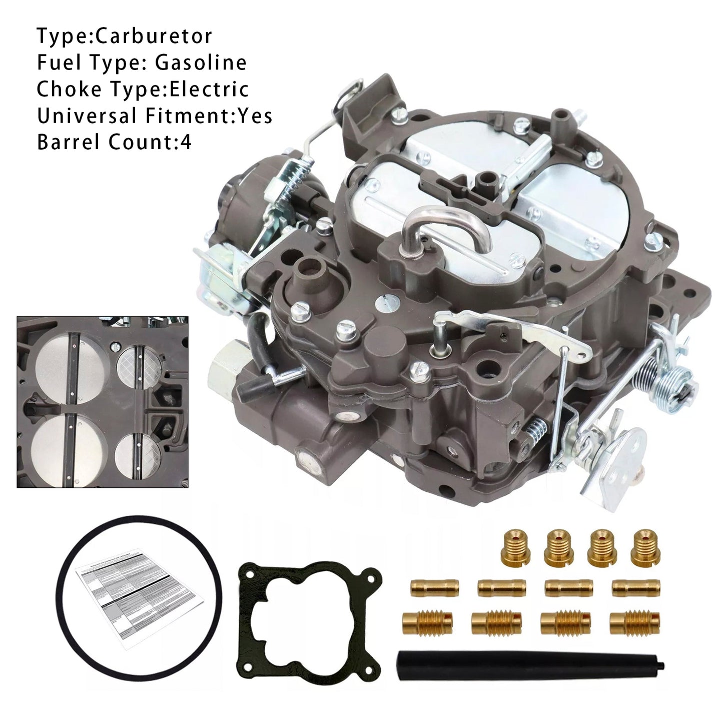 LDH408N Marine Carburetor 4 BBL 5.7L 350 Electric Choke