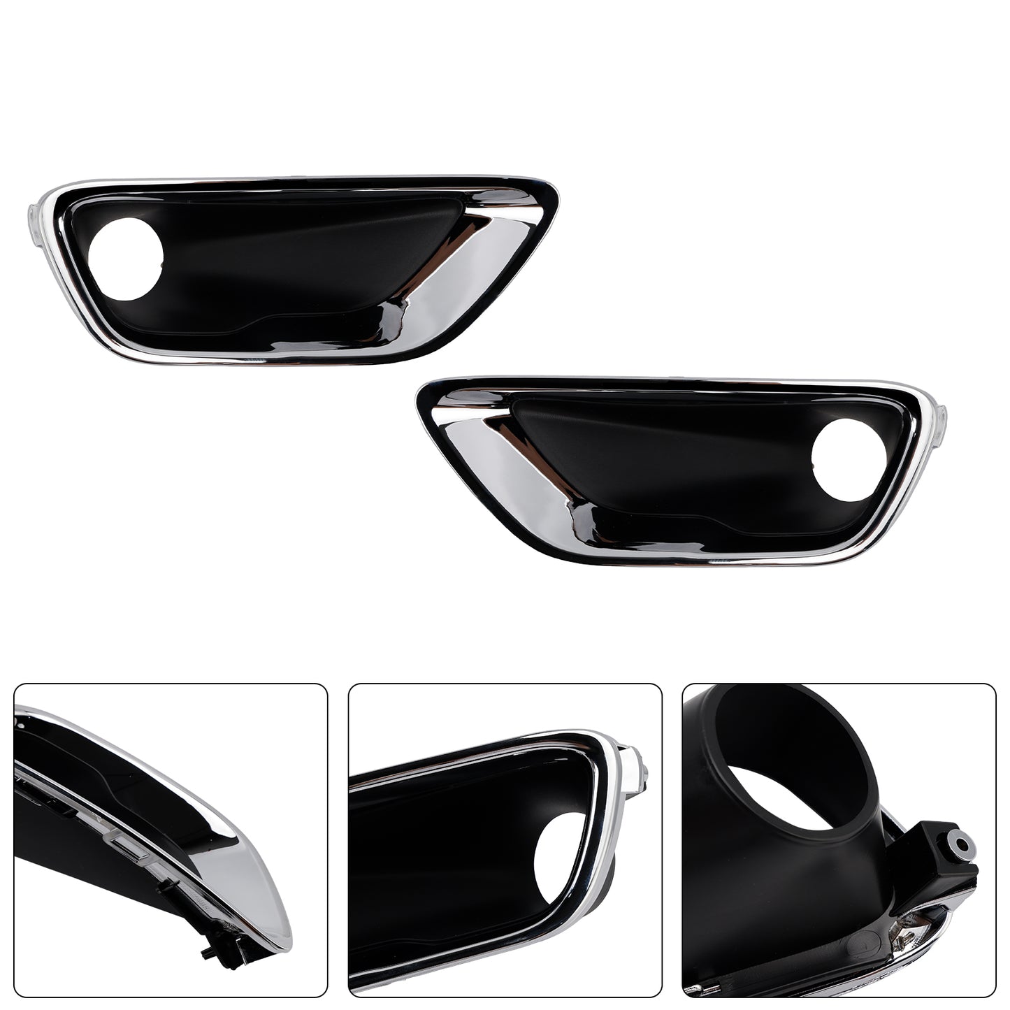 2PCS Front Fog Light Lamp Bezel 68261711AA Fit Jeep Grand Cherokee 2016-2020