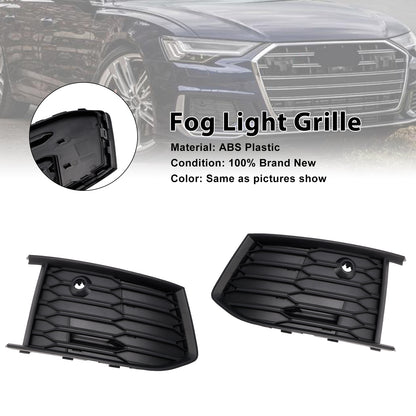 2PCS Front Fog Light Lamp Bezel Fit Audi A6 C8 S-Line S6 2019-2023