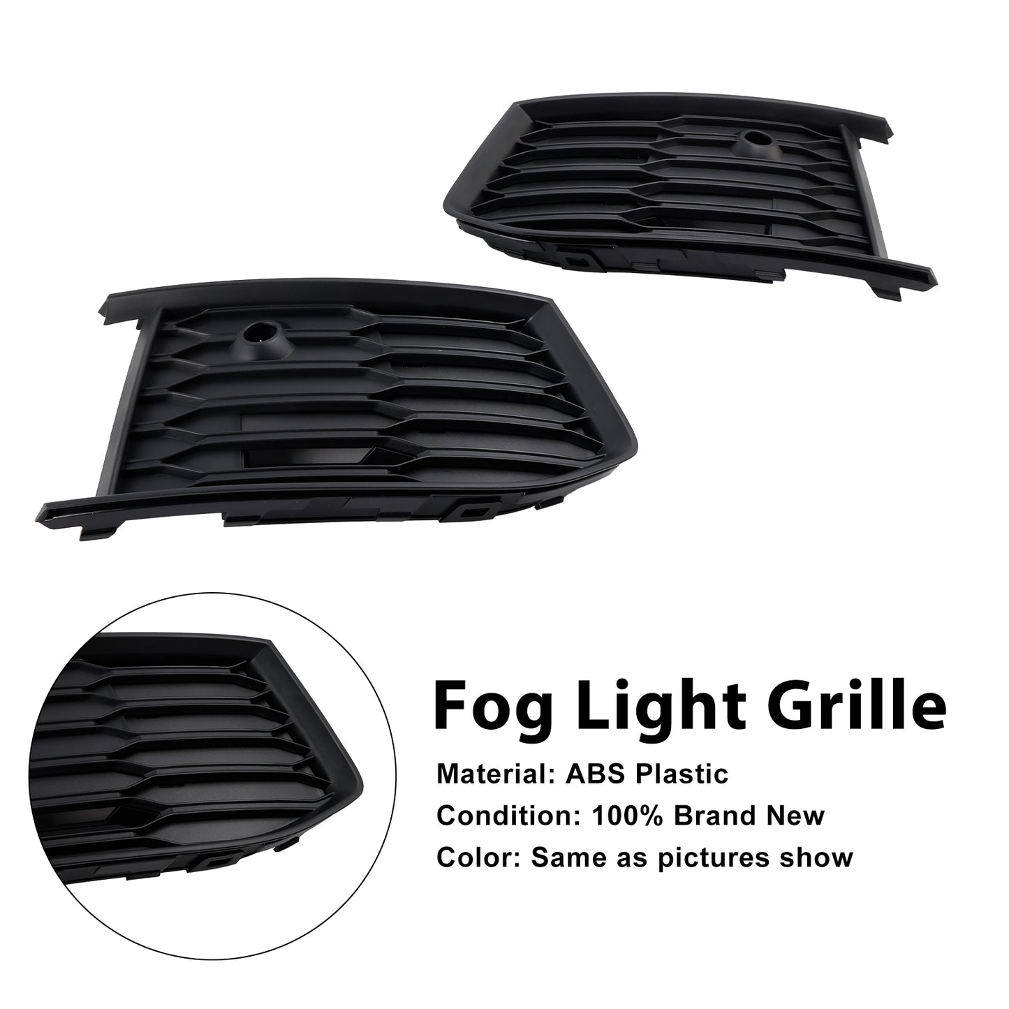 2PCS Front Fog Light Lamp Bezel Fit Audi A6 C8 S-Line S6 2019-2023