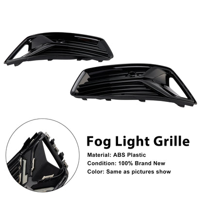2PCS Front Bumper Fog Light Cover Grill Grille Fit Audi A6 C8 2019-2023