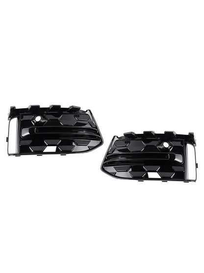 2PCS Front Bumper Fog Light Grille Trim Fit Audi A6L C8PA 2023+ Black