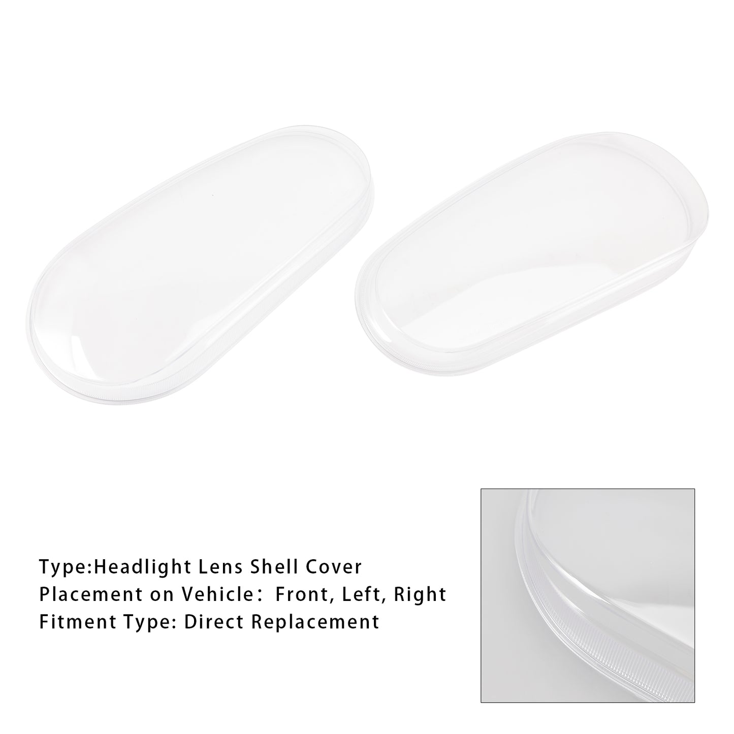 Left+Right Headlight Lens Shell Cover Lampshade For VW MK4 Golf/GTI/R32 1999-2005
