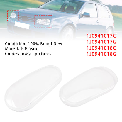 Left+Right Headlight Lens Shell Cover Lampshade For VW MK4 Golf/GTI/R32 1999-2005