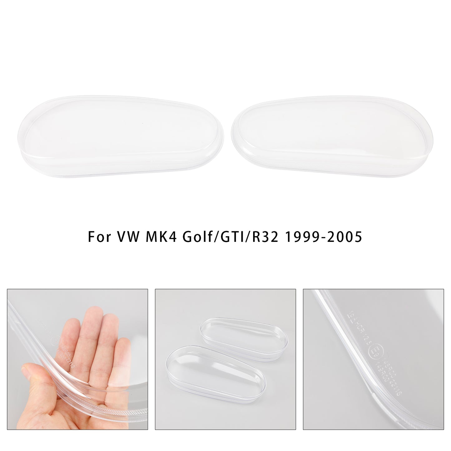 Left+Right Headlight Lens Shell Cover Lampshade For VW MK4 Golf/GTI/R32 1999-2005