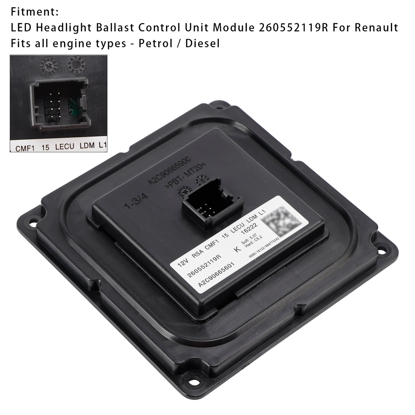 LED Headlight Ballast Control Unit Module 260552119R For Renault