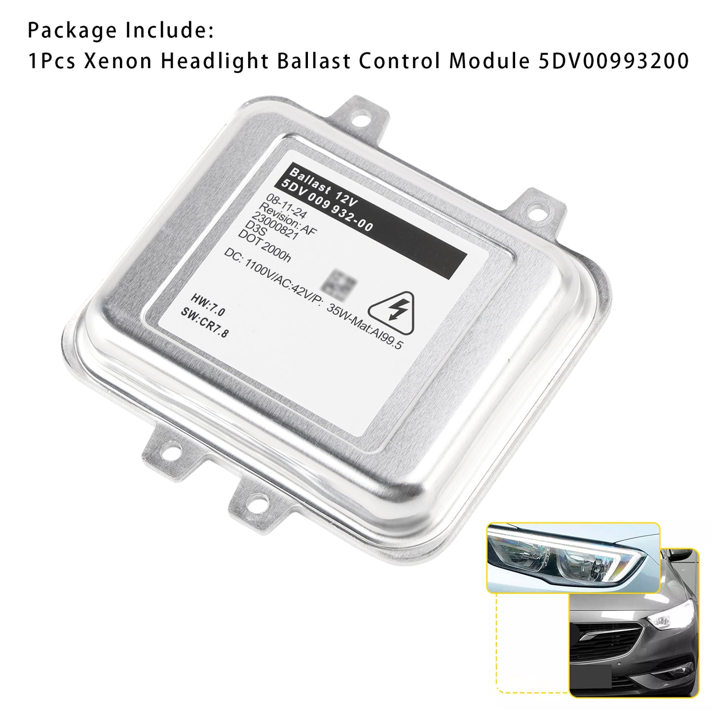 Xenon Headlight Ballast Control Module 5DV00993200 For Vauxhall Insignia 2008-17