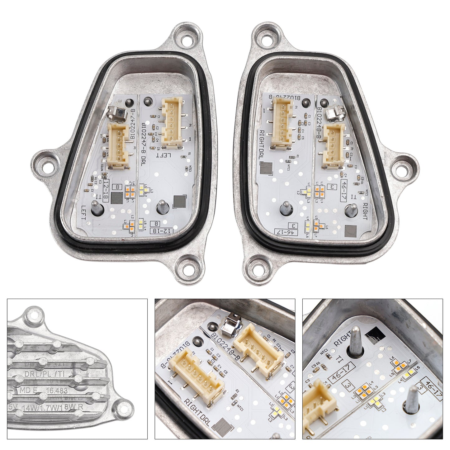 2PCS Left+Right Headlight LED DRL Module With Heat Sink 6F0941475/76 For SEAT ARONA KJ