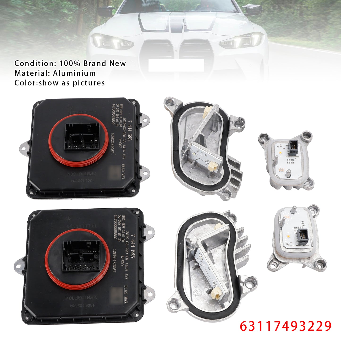 Adaptive LED Headlight Control Module 63117493229 For BMW M3 M4 F80 F82 F83 LCI 2018-2020