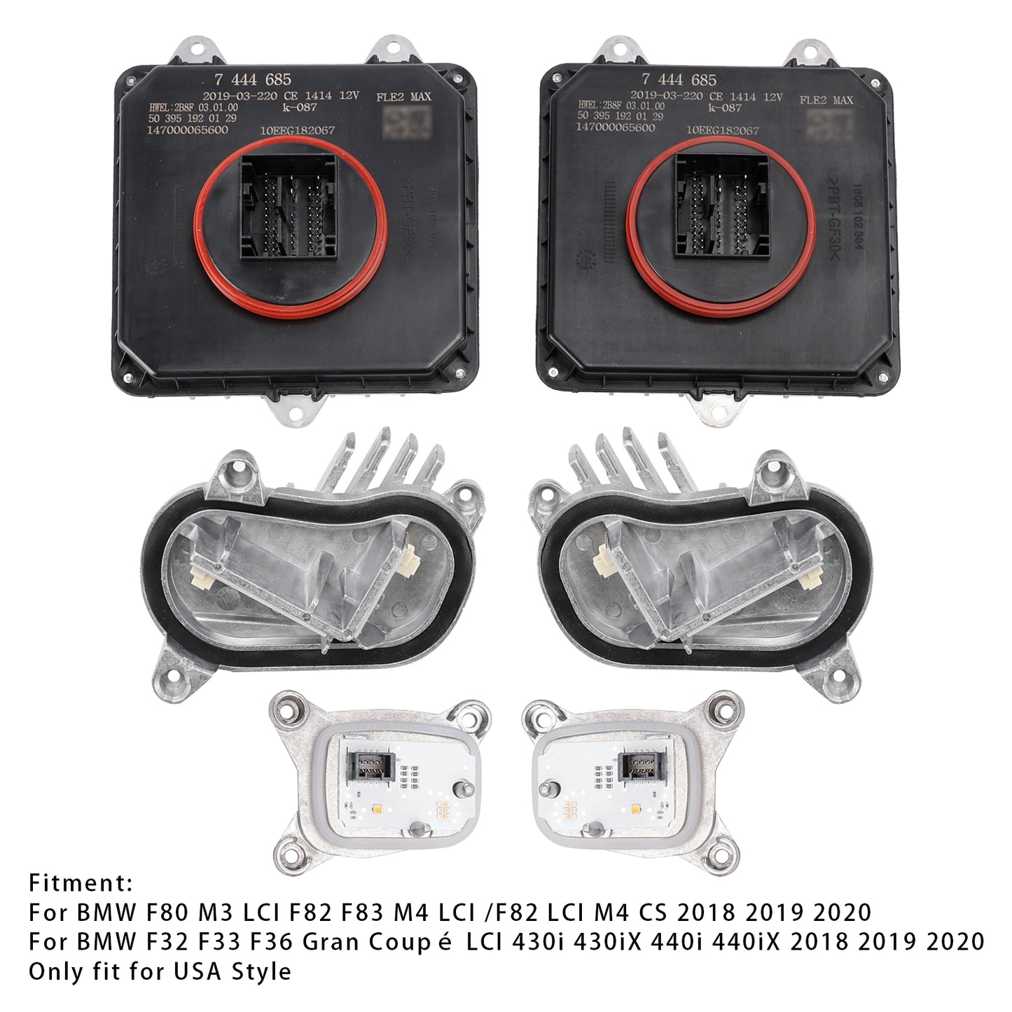 Adaptive LED Headlight Control Module 63117493229 For BMW M3 M4 F80 F82 F83 LCI 2018-2020