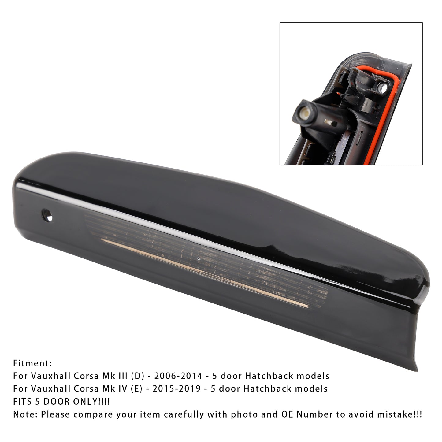 High Level Third Brake Light Lamp 13188045 For Vauxhall Corsa D/E 5 Door 2007-2019