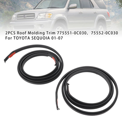 2PCS Roof Molding Trim 775551-0C030，75552-0C030 For TOYOTA SEQUOIA 01-07