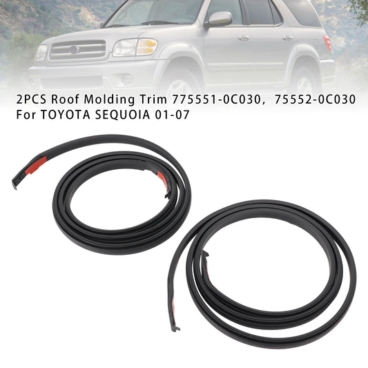 2PCS Roof Molding Trim 775551-0C030，75552-0C030 For TOYOTA SEQUOIA 01-07