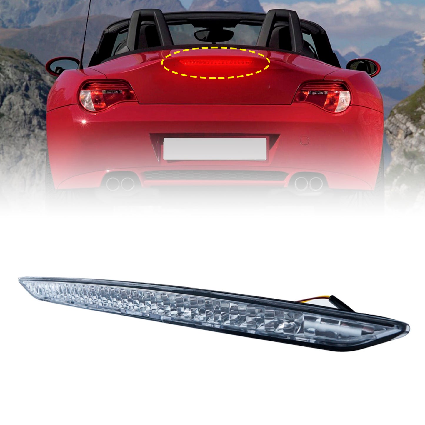 Clear Lens LED Rear High Level Third Stop Brake Light For BMW Z4 E85 2002-2008
