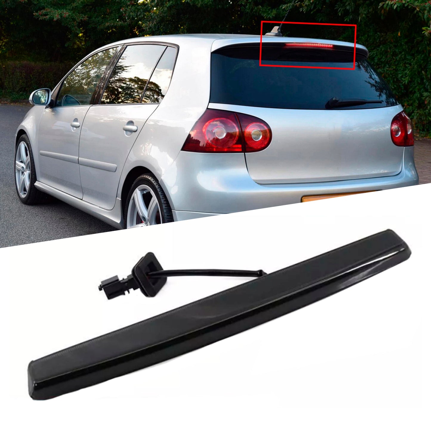 Black Third LED High Level Brake Stop Light For VW Golf MK5 GTI Passat Polo MK4 06-09