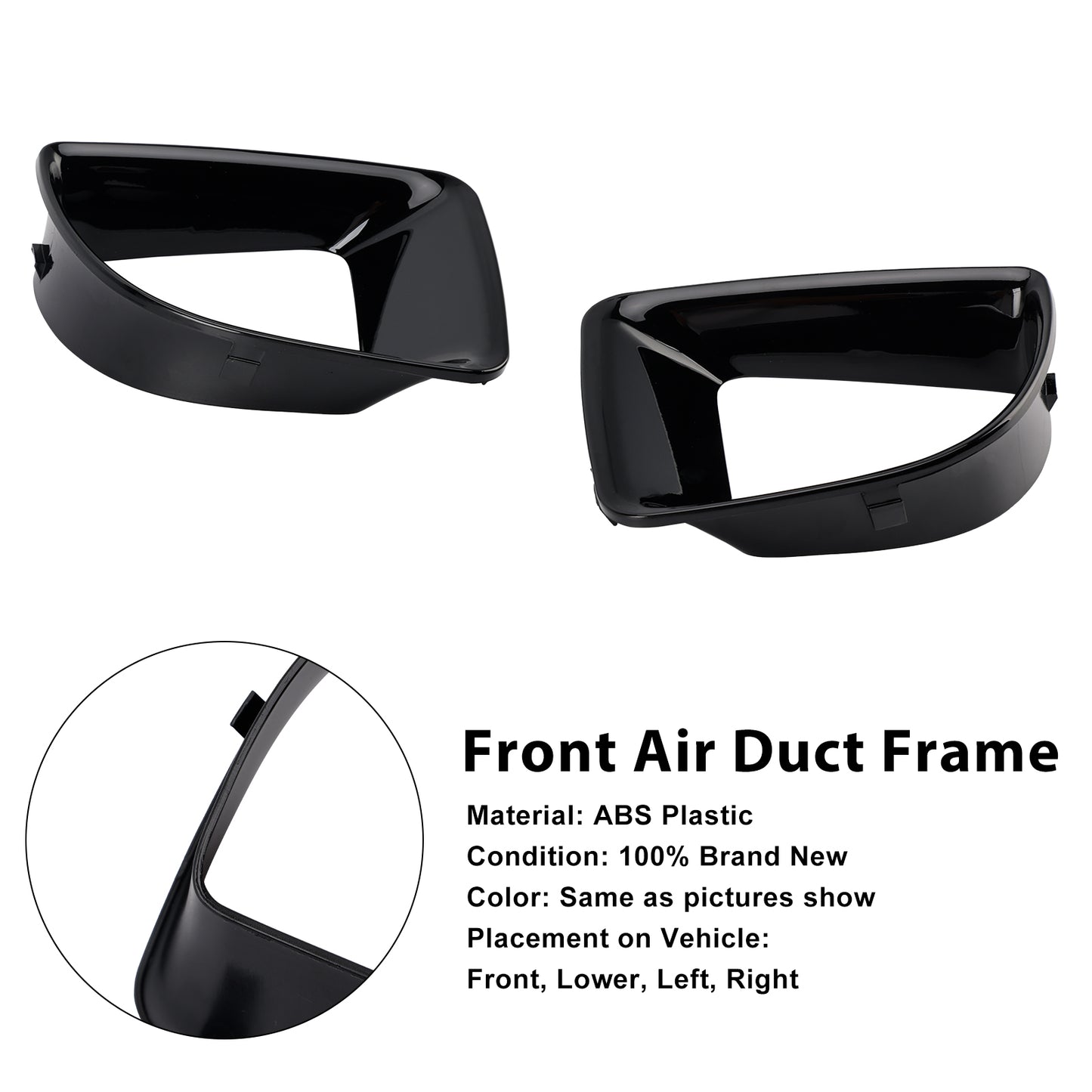 Gloss Black Front Air Duct Frame 51117255117 Fit Mini R55 R56 R57 R58 R59 JCW S