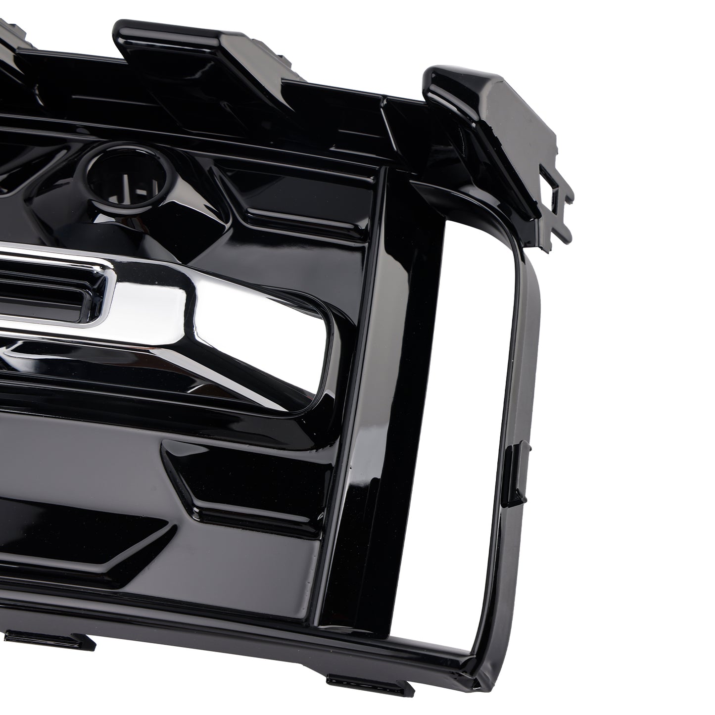 2PCS Front Bumper Fog Light Grille Trim Fit Audi A6L C8PA 2023+ Black Chrome