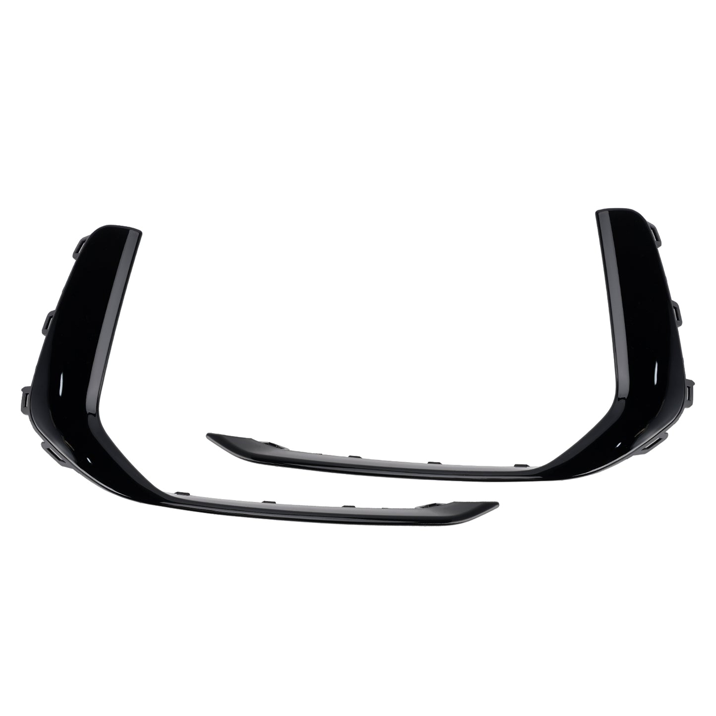 2PCS Front Fog Light Lamp Trim Fit Audi A6 C8 S-Line S6 2019-2023 Black