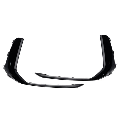 2PCS Front Fog Light Lamp Trim Fit Audi A6 C8 S-Line S6 2019-2023 Black