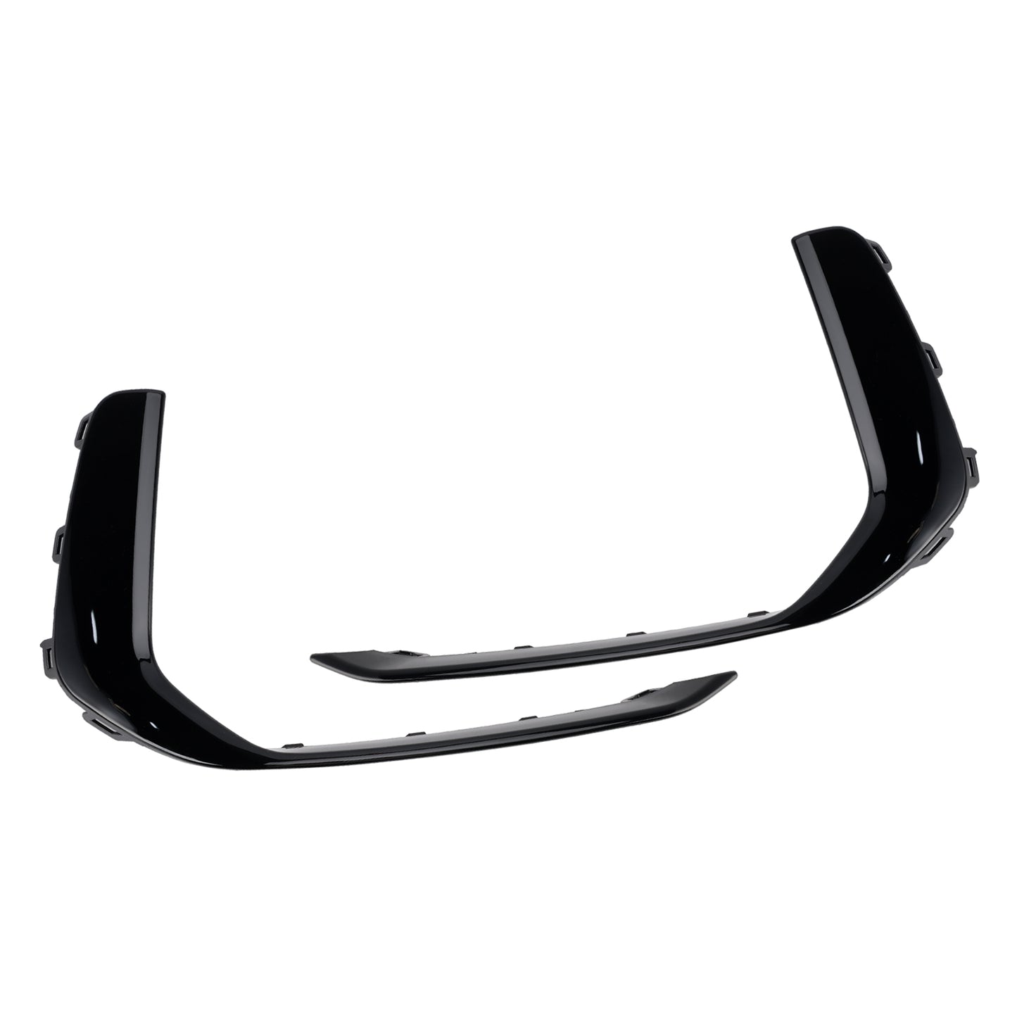 2PCS Front Fog Light Lamp Trim Fit Audi A6 C8 S-Line S6 2019-2023 Black