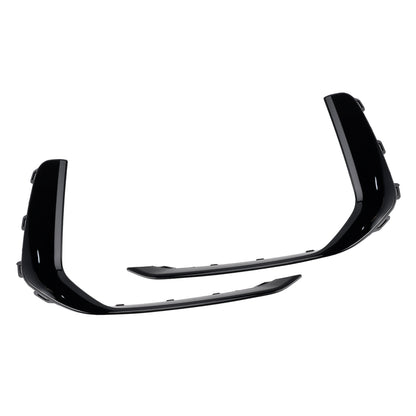 2PCS Front Fog Light Lamp Trim Fit Audi A6 C8 S-Line S6 2019-2023 Black
