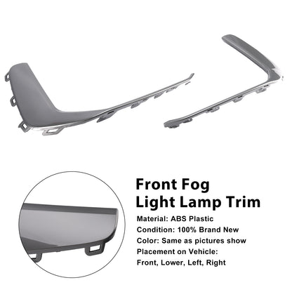 2PCS Front Fog Light Lamp Trim Fit Audi A6 C8 S-Line S6 2019-2023 Gray