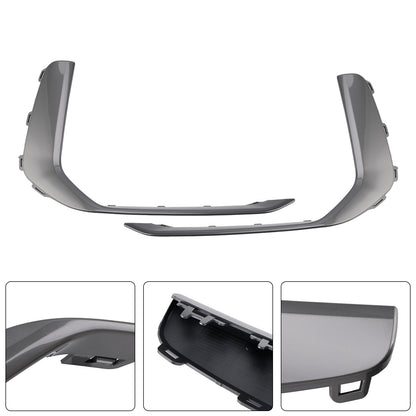 2PCS Front Fog Light Lamp Trim Fit Audi A6 C8 S-Line S6 2019-2023 Gray