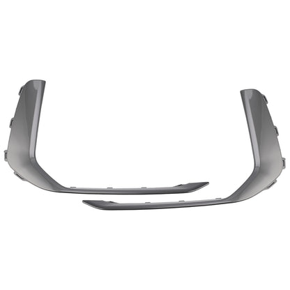 2PCS Front Fog Light Lamp Trim Fit Audi A6 C8 S-Line S6 2019-2023 Gray