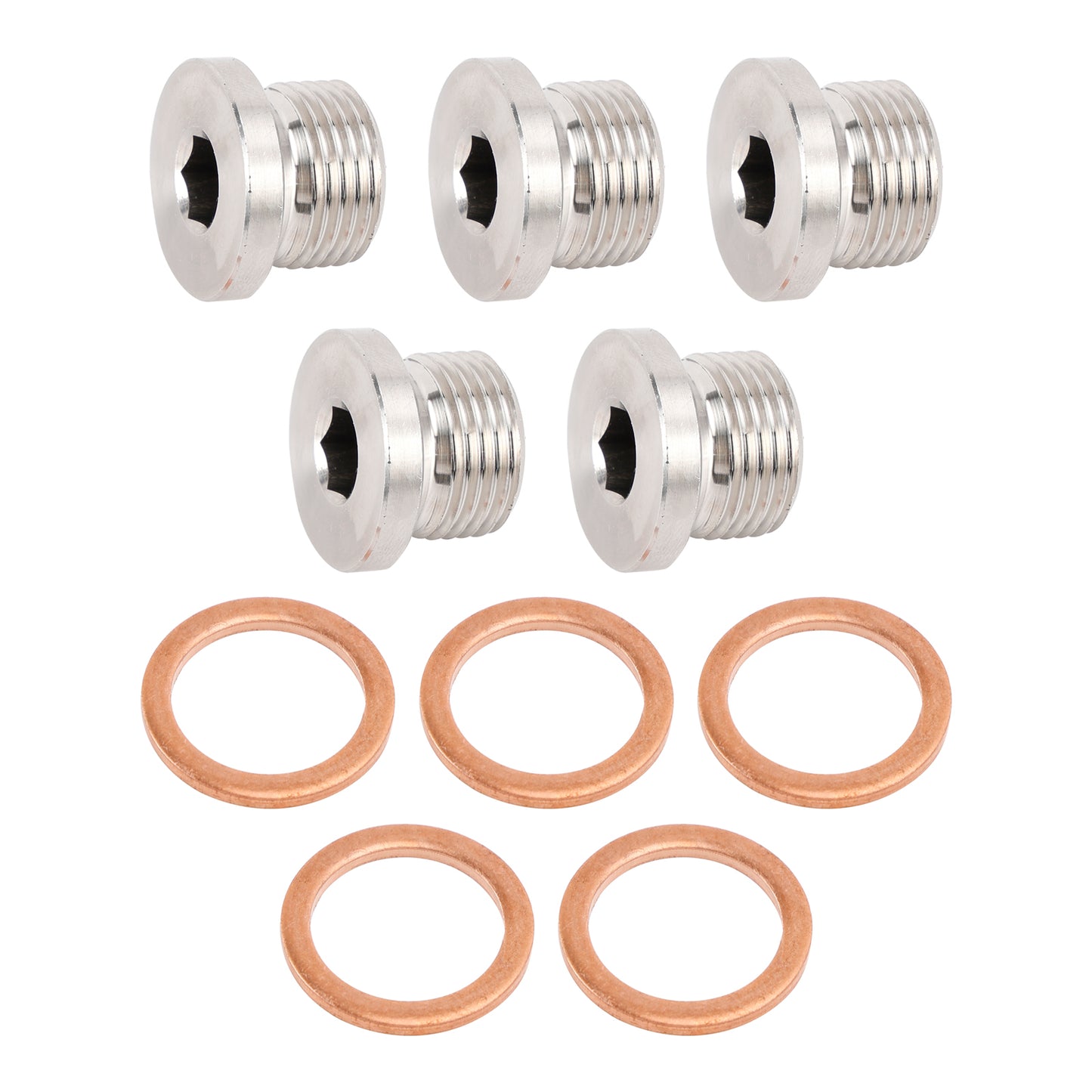 5X Standard M18 x 1.5 Sensor Plug Cap w/ Copper Washer Universal Fit Motorcycle