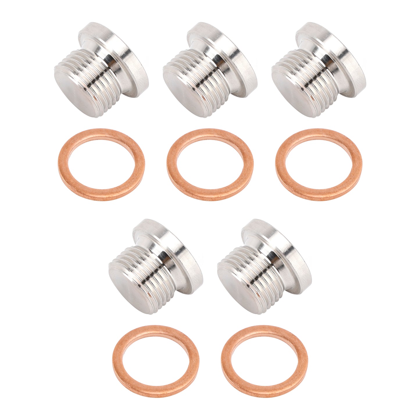 5X Standard M18 x 1.5 Sensor Plug Cap w/ Copper Washer Universal Fit Motorcycle