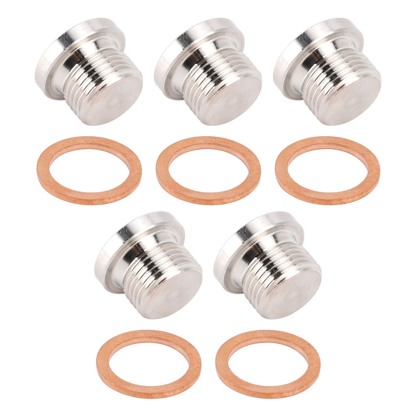 5X Standard M18 x 1.5 Sensor Plug Cap w/ Copper Washer Universal Fit Motorcycle