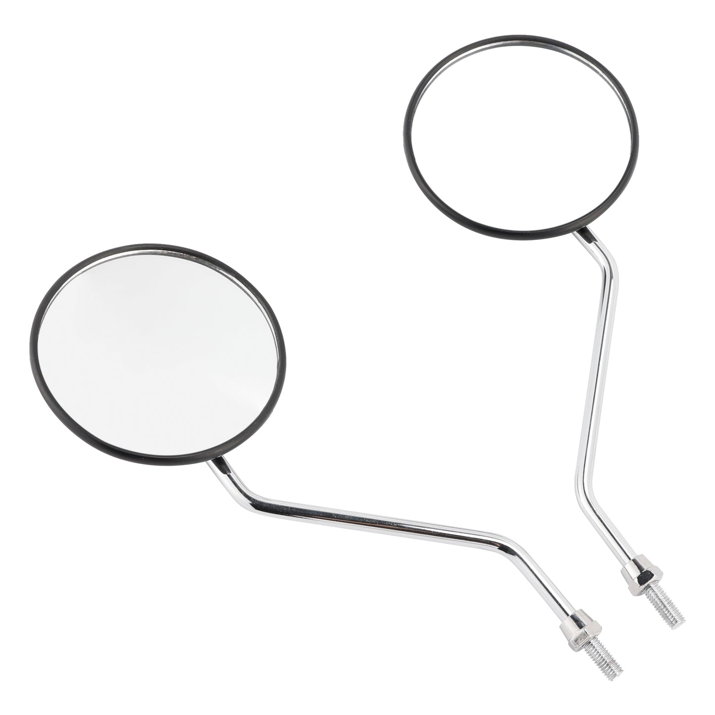 Round Black with Chrome Arm Mirror 8mm For Honda NA/NC/NN/NQ/NX/PA/SE/TG50 C70