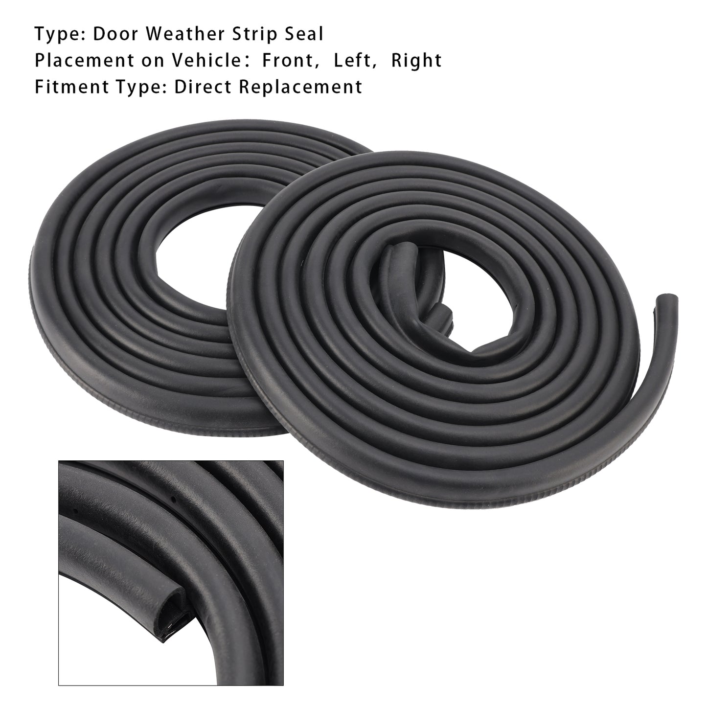 2pcs Front Door Weather Strip Seal 15244250 15063155 For Chevy Silverado Cab 1999-2007