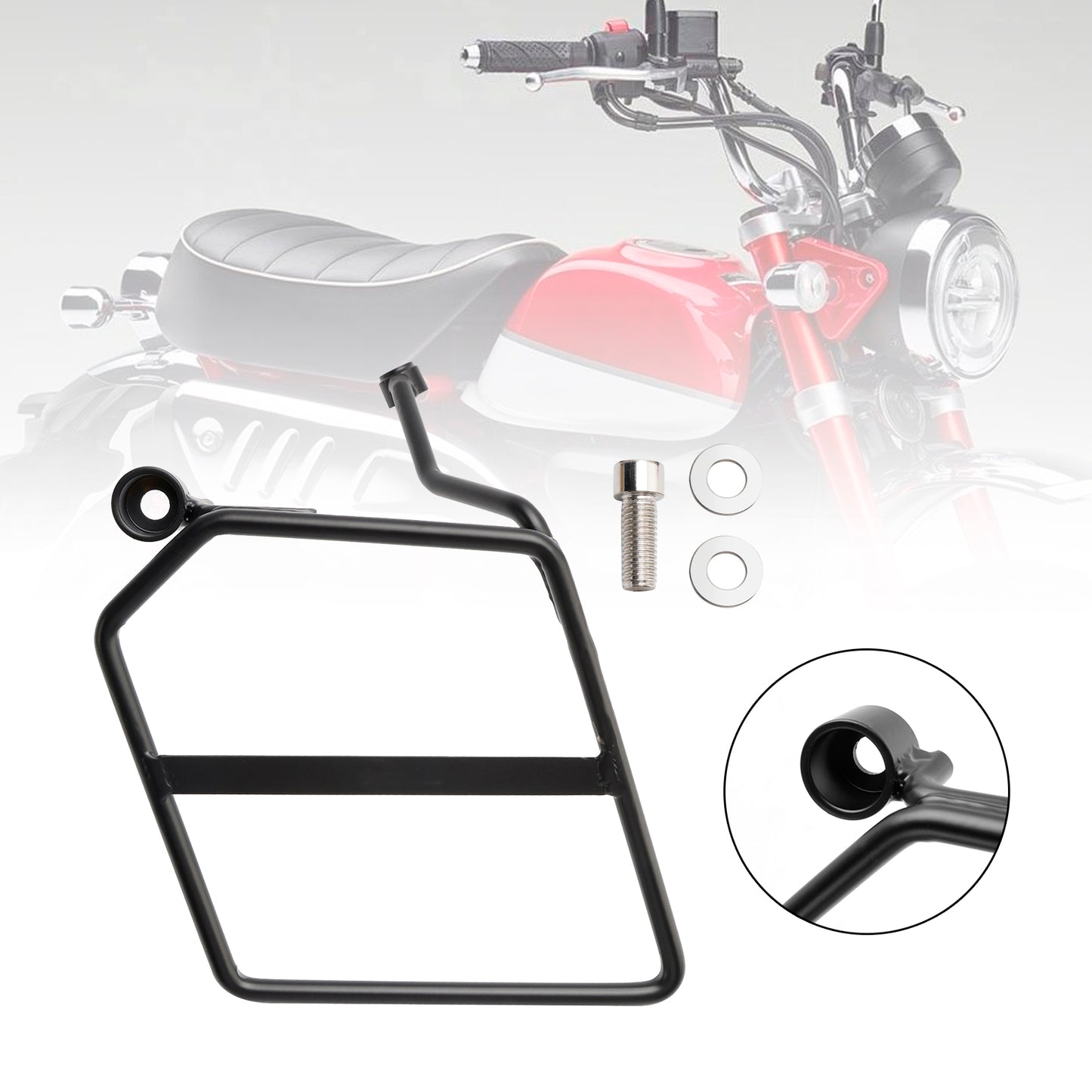 Luggage Rack Side Saddle Bag Mount Bracket Left Black For Honda Monkey 125 18-24