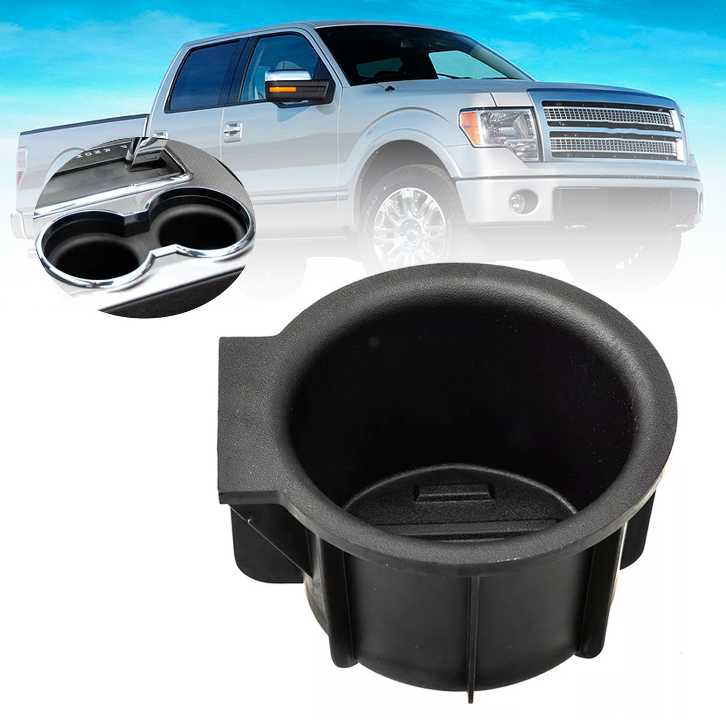 Front Center Console Cup Holder Insert 9L3Z-1513562-CB For Ford F-150 2009-2014